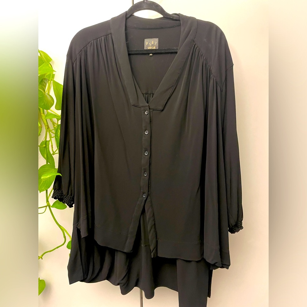 PLAY SHEGUL oversized loose fit black blouse
One size